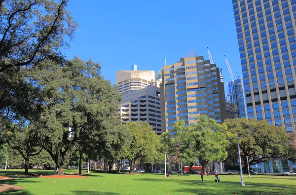 Hyde park cityscape Sydney Australia — Stok fotoğraf