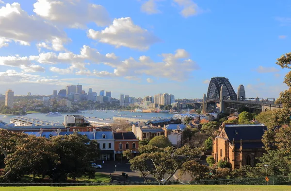 Přístavní most Sydney harbour Panorama Sydney Austrálie — Stock fotografie