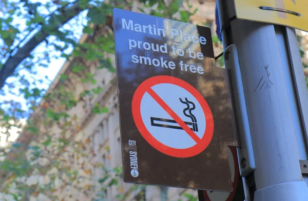 Fumar sinal livre Sydney Austrália — Fotografia de Stock