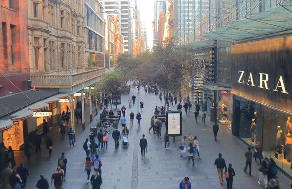 Pitt street εμπορικό δρόμο Σίδνεϊ της Αυστραλίας — Φωτογραφία Αρχείου