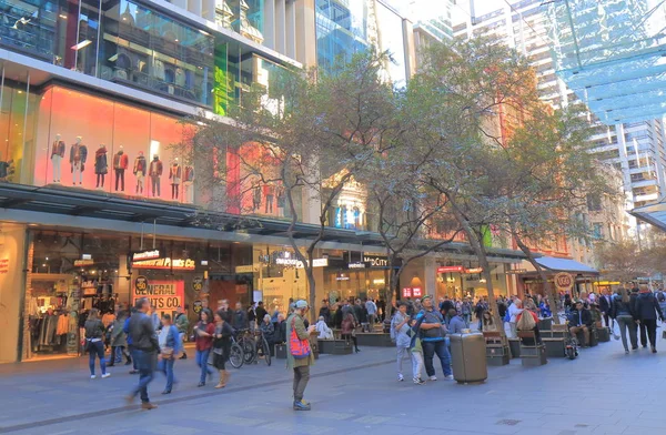 Pitt street winkelcentrum street Sydney Australia — Stockfoto