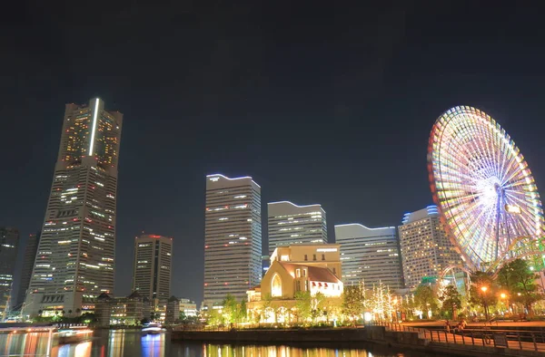 Yokohama downtown night cityscape in Yokohama Japan — Stock Photo, Image