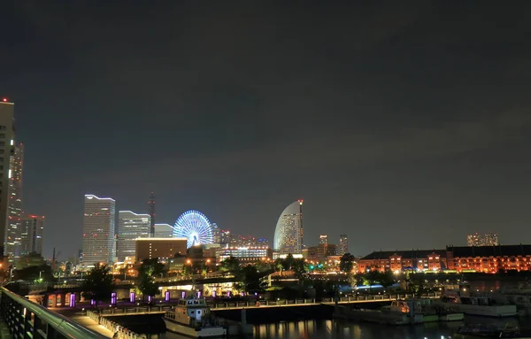 Yokohama downtown night cityscape in Yokohama Japan — Stock Photo, Image