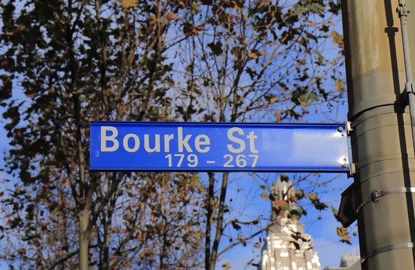 Bourke street sign Melbourne Australia — Stock Photo, Image