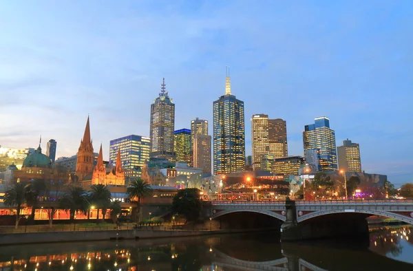 Melbourne wolkenkrabbers centrum stadsgezicht Australië — Stockfoto