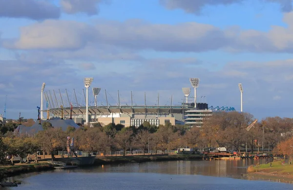 Mcg yarra fluss stadtbild melbourne australien — Stockfoto