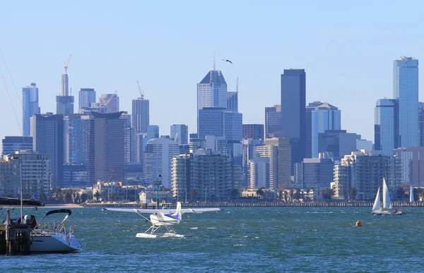 Wasserflugzeug melbourne stadtbild australien — Stockfoto