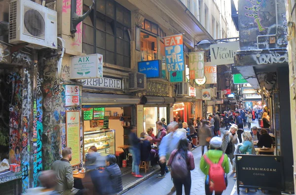 Melbourne cafe lane stadtbild australien — Stockfoto