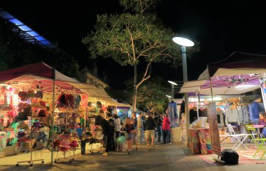 Night market Brisbane Australia clipart
