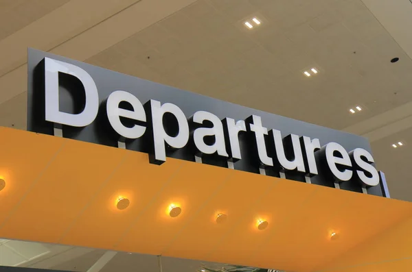 Airport departure gate sign — Stock Photo, Image