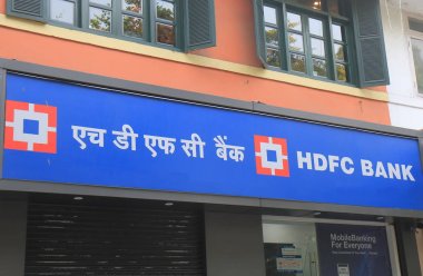 Yeni Delhi Hindistan - 28 Ekim 2017: Hdfc Bankası Hindistan. Indias en büyük özel sektör borç veren varlıklar tarafından Hdfc Bankası olduğunu