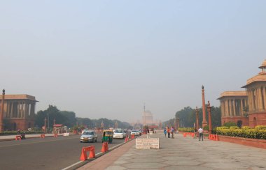 Yeni Delhi Hindistan - 29 Ekim 2017: Kimliği belirsiz kişi ziyaret Yeni Delhi Hindistan Hindistan Hükümeti ofis