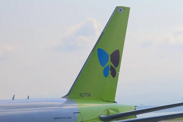 Osaka Japan October 2017 Jin Air Airplane Kansai International Airport — Stock Photo, Image