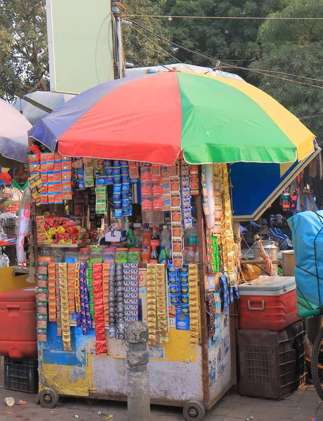 Nueva India Delhi Octubre 2017 Tienda Quioscos Local Mercado Principal —  Fotos de Stock