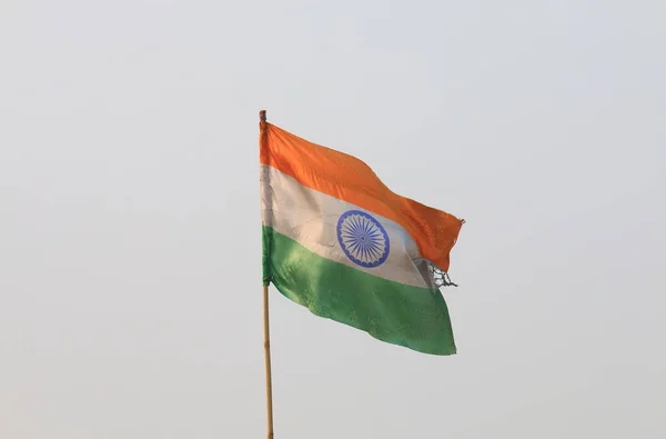 Bandeira Nacional Indiana Céu Índia — Fotografia de Stock