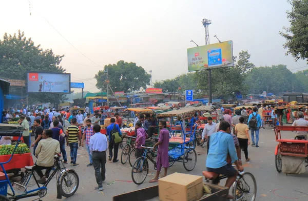 New Delhi India October 2017 Unidentified People Visit Candni Chowk — Stock Photo, Image