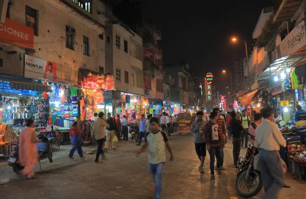 New Delhi India October 2017 Unidentified People Visit Paharganj Main — Stock Photo, Image