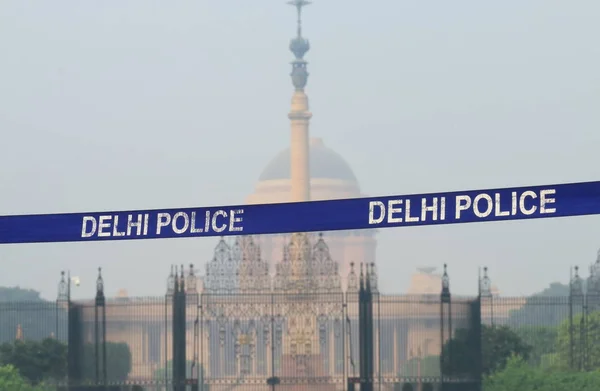 New Delhi India Ottobre 2017 Presidente House Cordone Polizia Nuova — Foto Stock