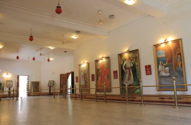 Udaipur Hindistan - 17 Ekim 2017: Kings ekran Heros Hall Müzesi Udaipur tarihinin.