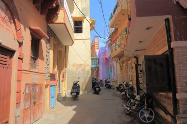 Jodhpur Hindistan - 18 Ekim 2017: Jodhpur eski kasaba cityscape Hindistan.
