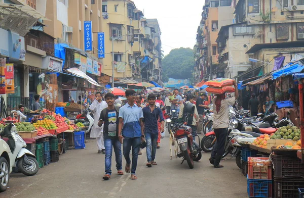 Mumbai India October 2017 Unidentified People Visit Local Market Sandhurst — Stock Photo, Image