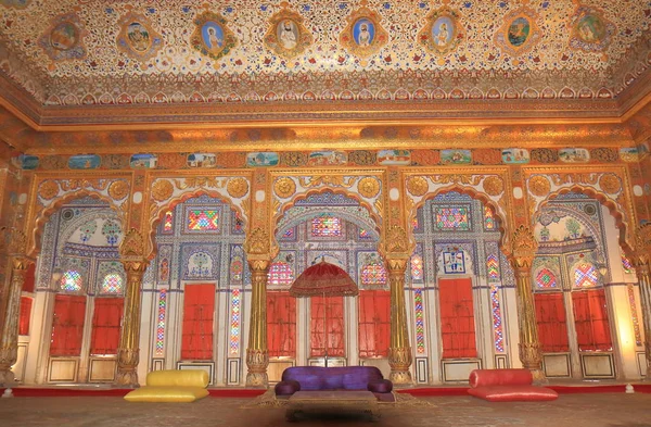 Luxurious Kings Room Display Mehrangarh Fort Museum Jodhpur — Stock Photo, Image