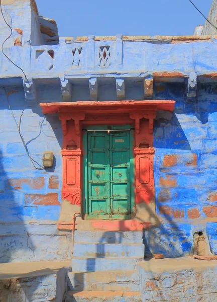 Colorido Paisaje Urbano Casa Histórica Jodhpur India —  Fotos de Stock