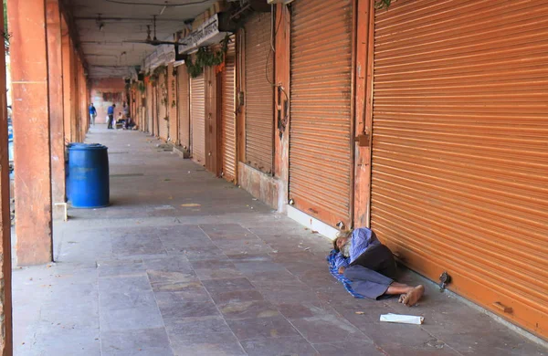 Jaipur India Octobre 2017 Homme Non Identifié Dort Dans Rue — Photo