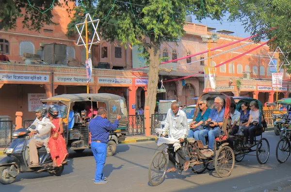 Jaipur Indie Października 2017 Niezidentyfikowany Riksza Sterownik Take Pasażerów Centrum — Zdjęcie stockowe