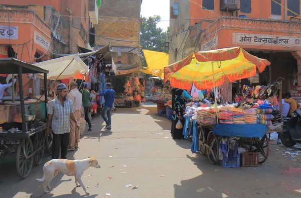 Jaipur India October 2017 Unidentified People Visit Local Street Market — Stock Photo, Image