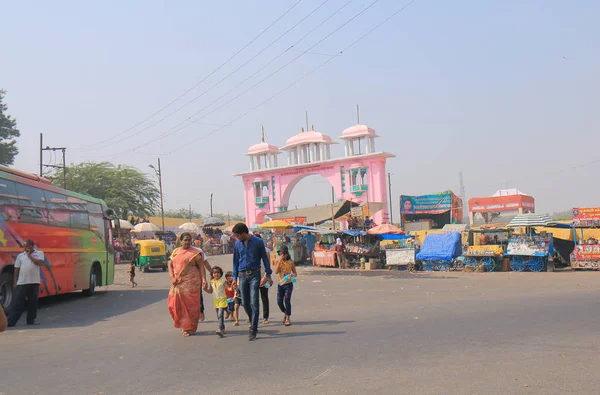 Agra India October 2017 Unidentified People Visit Local Street Market — Stock Photo, Image