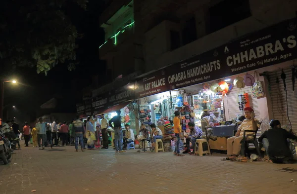 Agra India Octubre 2017 Personas Identificadas Visitan Calle Comercial Centro —  Fotos de Stock