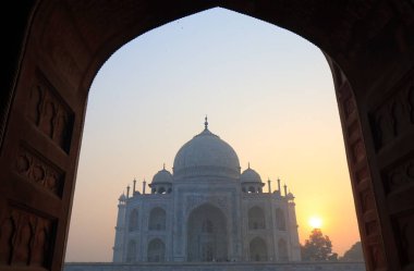 İkonik mimari Taj Mahal Agra Hindistan