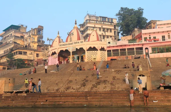 Varanasi India Noviembre 2017 Personas Identificadas Visitan Río Ganges Ganga — Foto de Stock