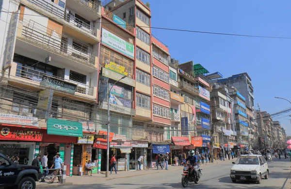 Kathmandu Nepal November 2017 Unidentified People Visit Downtown Shopping Area — Stock Photo, Image