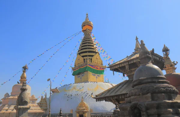 Historical Architecture Swayambhunath Stupa Temple Kathmandu Nepal — Stock Photo, Image