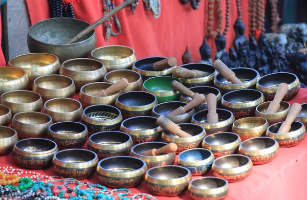 Katmandu Nepal Kasım 2017 Hediyelik Eşya Dükkanı Swayambhunath Stupa Tapınağı — Stok fotoğraf