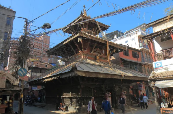 Katmandu Nepal Kasım 2017 Kimliği Belirsiz Kişi Ziyaret Siddhidas Marg — Stok fotoğraf