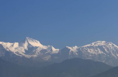 Machhapuchhre Himalaya dağ manzarası Annapurna Pokhara Nepal