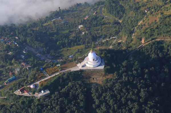 World Peace Pagoda Historiska Arkitektur Pokhara Nepal — Stockfoto