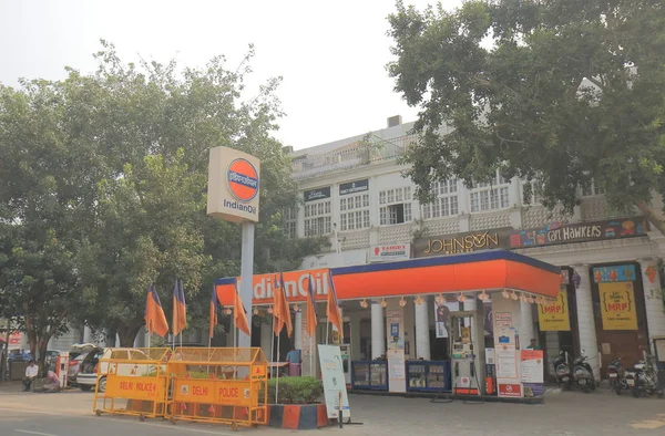 Nueva India Delhi Octubre 2017 Gasolinera Indian Oil Nueva Delhi —  Fotos de Stock