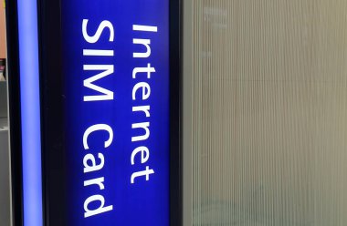 SIM kartı Internet işareti Kansai Uluslararası Havaalanı Osaka Japonya