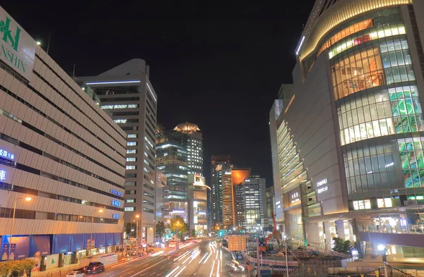 Osaka Japan November 2017 Osaka Umeda Centrum Wolkenkrabbers Nacht Stadsgezicht — Stockfoto