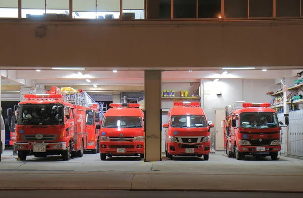 Osaka Japan November 2017 Fire Engine Vehicle Parked Osaka Downtwon — Stock Photo, Image