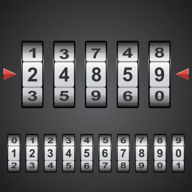 Kombinasyon, kod kilit numaraları. Vektör.