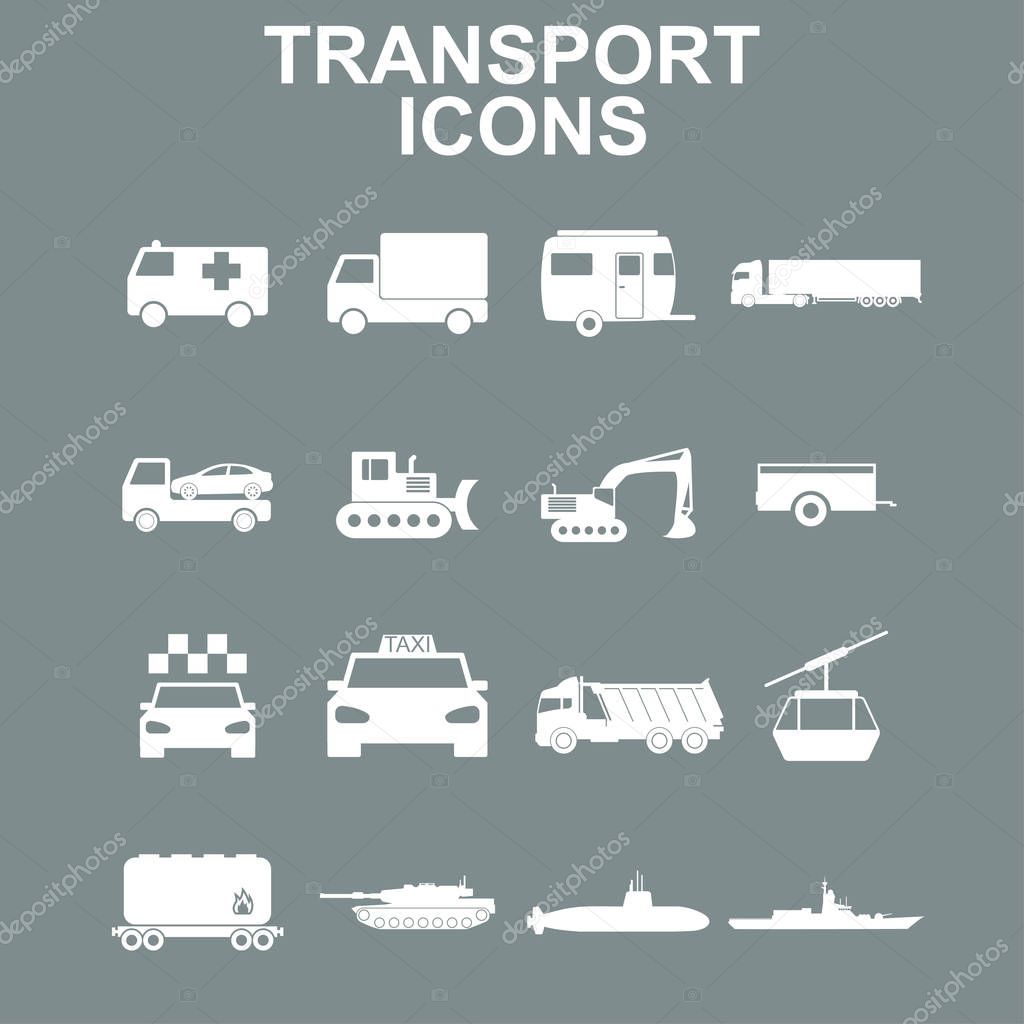 Transportation icons. Vector