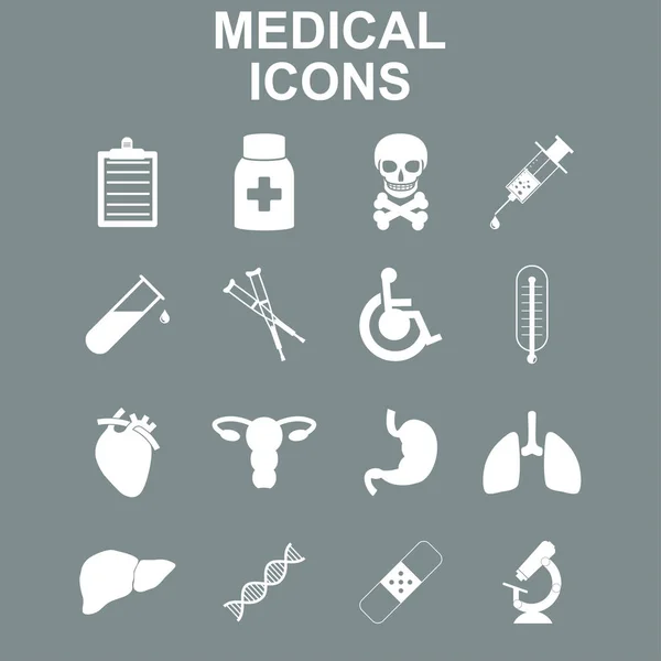 Conjunto de iconos médicos y de atención médica — Vector de stock