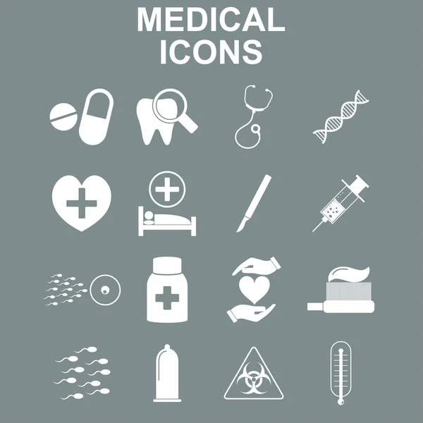 Conjunto de iconos médicos y de atención médica — Archivo Imágenes Vectoriales