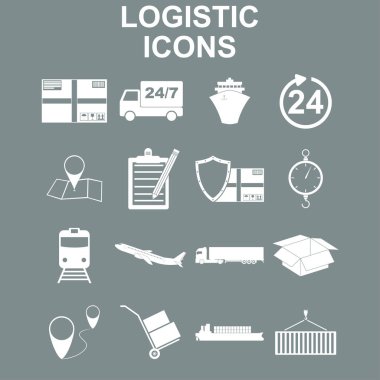 Basit lojistik Icons set.