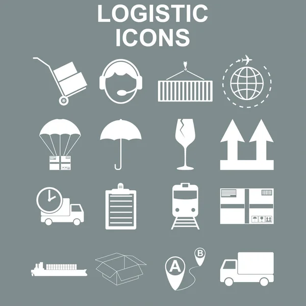 Eenvoudige logistieke icons set. — Stockvector